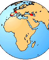 distribution of the living members of the family Pelodytidae
